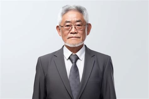 Premium Ai Image Asian Elderly Businessman Leader Wearing Glasses And