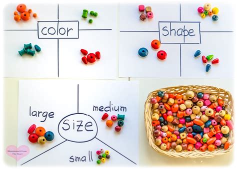 sorting wooden beads math preschool homeschool