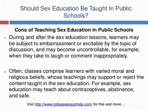 should sex education be taught in public schools