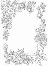 Blumenrahmen Ausmalbild Ausmalbilder Ausdrucken Blume sketch template