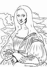 Coloring Mona Lisa Pages Popular sketch template