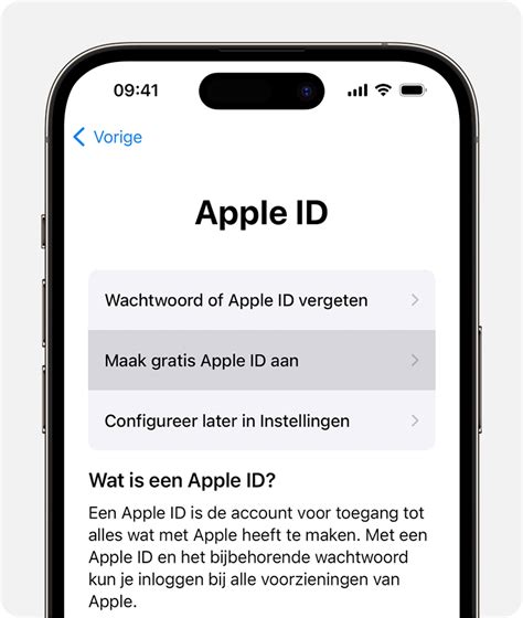 een nieuwe apple id aanmaken apple support nl