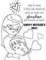 Grandma Coloring Mothers Pages Hugs Pdf sketch template