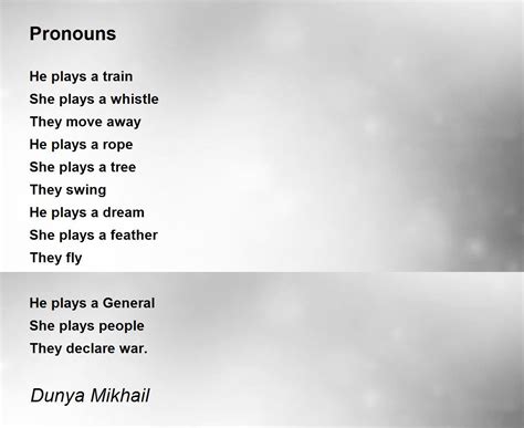 pronouns pronouns poem  dunya mikhail