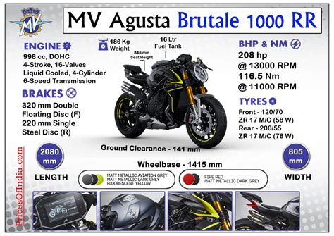 mv agusta brutale  rr price features specifications