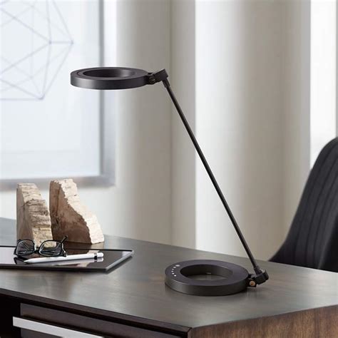 dillon matte black ring modern led desk lamp  lamps