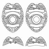 Badge Police Coloring Eagles sketch template