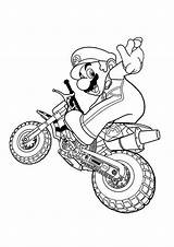 Mario Coloring Luigi Motorbike Tulamama Easy Print sketch template