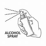 Spraying Spray Sanitizer Bacterial sketch template