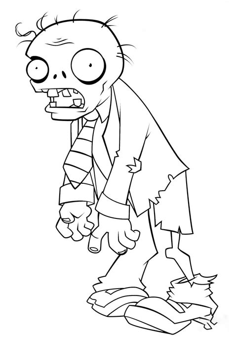 basic zombie coloring page  printable coloring pages