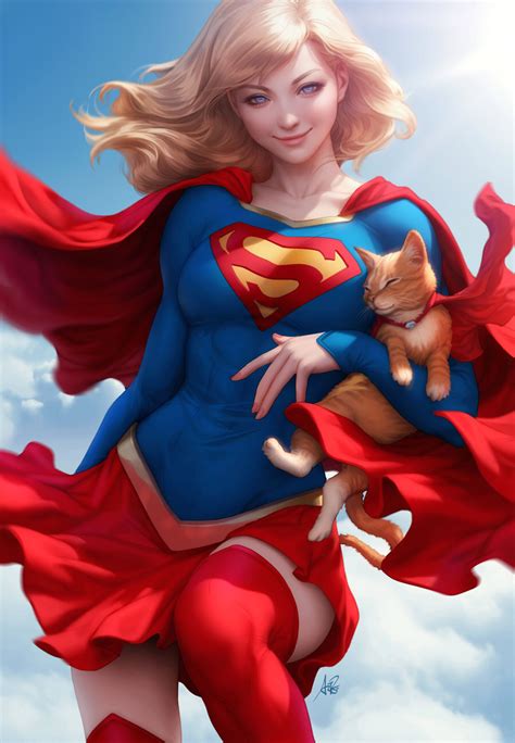 supergirl and streaky by artgerm on deviantart superhero superhero