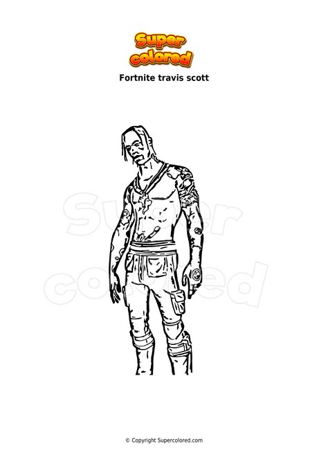 travis scott fortnite coloring page images   finder