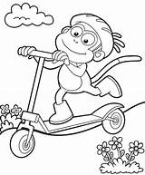 Scooter Coloring Pages Colouring Boots Dora Scooters Kids Printables Riding Stunt Lots Pr sketch template