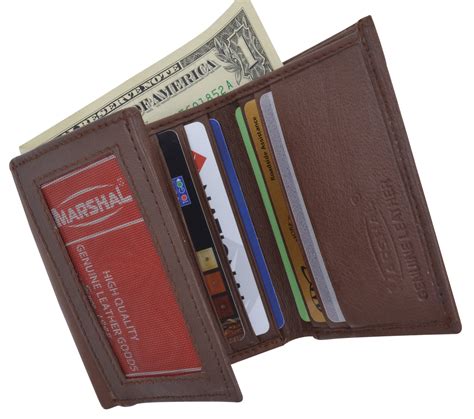 trifold mens leather wallet   id windows  menswallet