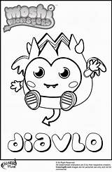 Monster Coloring Moshi Diavlo Pages Monsters Print Hard Personality Truly Cheerful Because Popular sketch template