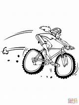 Mountain Bike Coloring Pages Woman Drawing Printable Bmx Color Cycling Clipart Bicycles sketch template