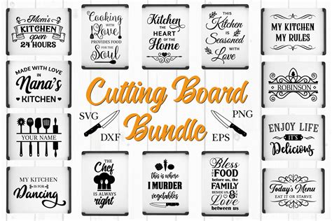 cutting board quotes bundle svg png dxf eps  svgs