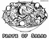 Salad Coloring Pages Food Colorings Sheet Plate sketch template