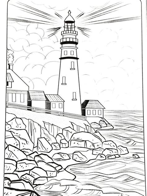 lighthouse art coloring page    collection  malv lighthouse