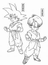Trunks Coloring Ball Dragon Goten Pages Dbz Drawings Via Drawing sketch template