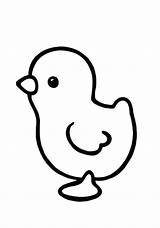 Chicken Cute Drawing Coloring Pages Baby Chick Printable Animal Drawings Print Children Visit Cartoon sketch template