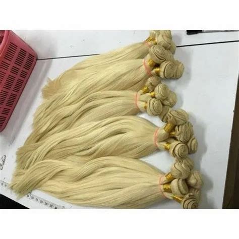 Vivaa Human Hair Blonde Machine Weft Hair Hair Grade 10a For Parlour