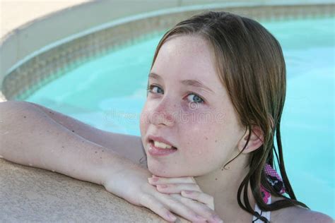 swimming teen girl stock image image  head schoolgirl