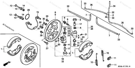 honda atv  oem parts diagram  front brake panel trxfw partzillacom