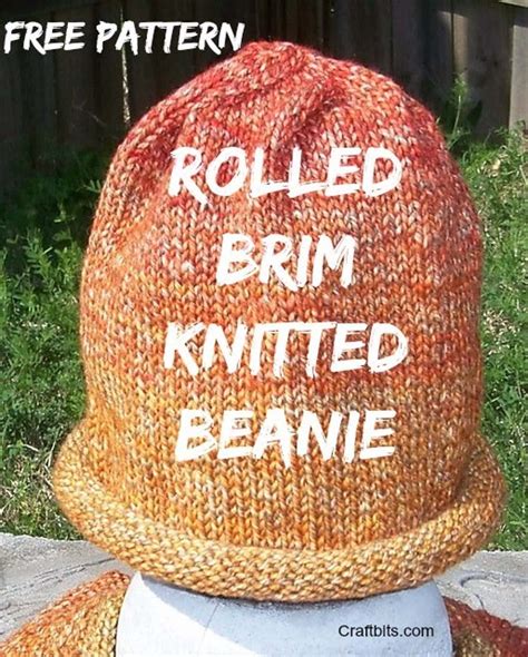Charity Pattern Rolled Brim Hat Knitting Patterns