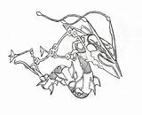 Mega Rayquaza Pokemon Coloring Printable Pages Template Sketch sketch template