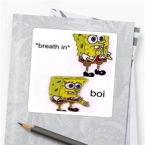spongebob boi funny meme sticker  likecool redbubble