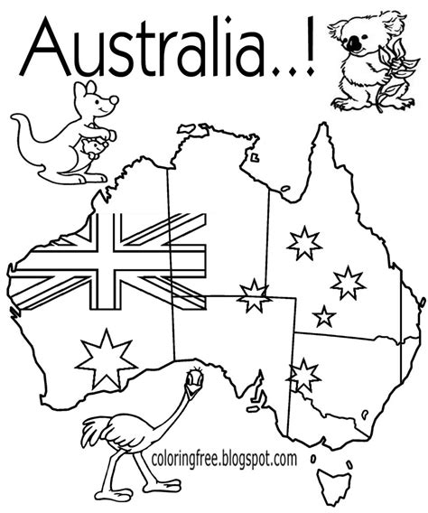 printable australia map coloring page gambaran