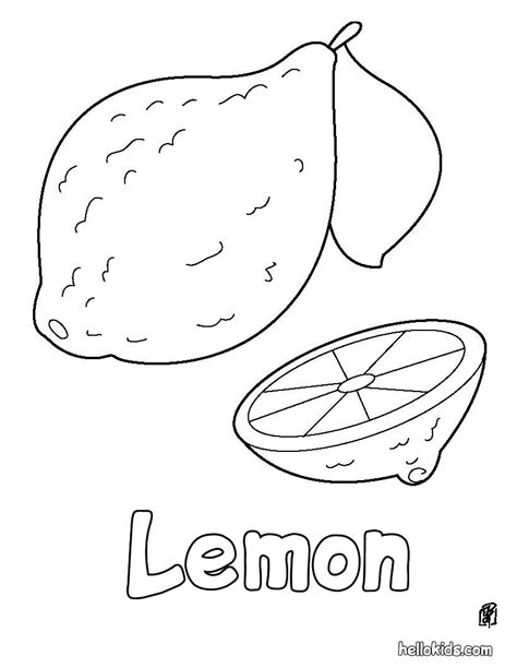 lemon coloring pages hellokidscom