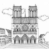 Notre Dame Paris Cathedral Coloring Pages Printable Kids Categories sketch template