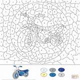 Coloring Number Color Motorcycle Pages Printable sketch template