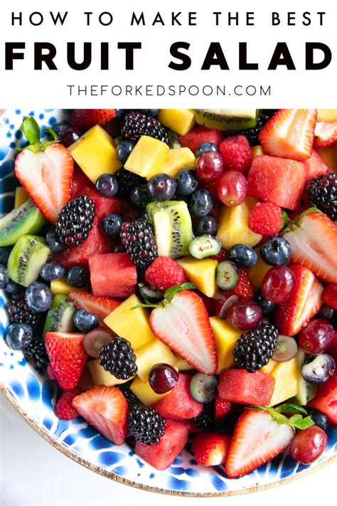 easy fruit salad recipe  forked spoon
