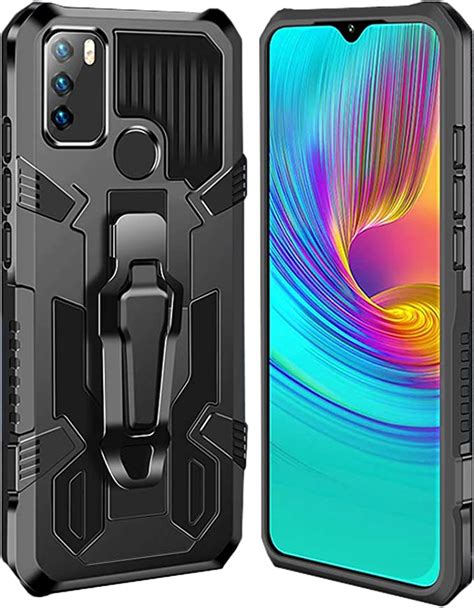 flyme for infinix hot 9 play case with tempered glass screen protector