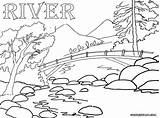 River Coloring Pages Bridge Nature Sheet Colorings Print sketch template