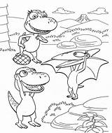 Dino Tren Dinosaurios Jugando Pasan Protagonista Querido Hermanas sketch template