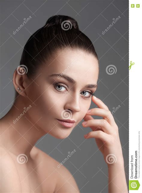 Beautiful Girl Face Perfect Skin Stock Image Image Of