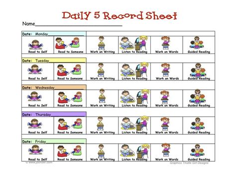 daily  recording sheet  pictures daily  daily  daily