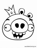 Angry Birds Coloring Pages Pig King Printable Kids Adults Color sketch template