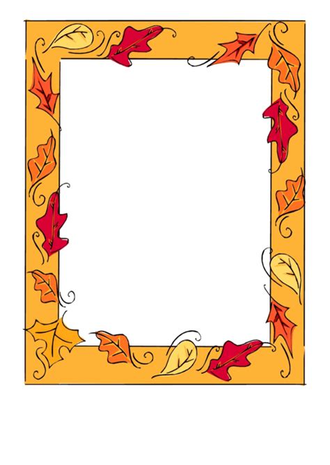 autumn leaves page border template printable