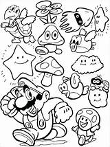 Mario Coloring Pages Super Galaxy sketch template