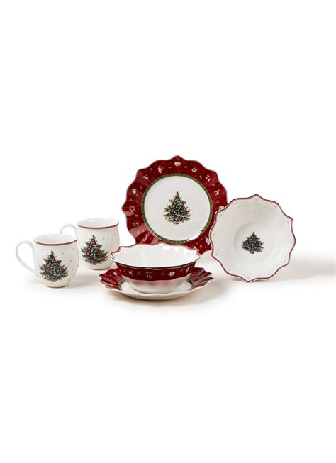 villeroy boch toys delight kerst ontbijt serviesset  delig rood de bijenkorf