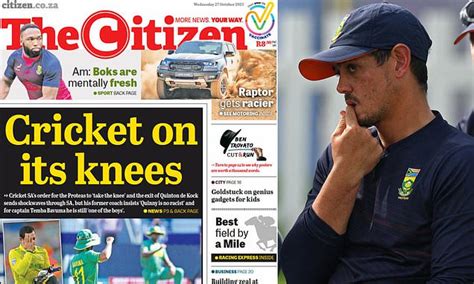 Quinton De Kock South Africa Media React To T20 World Cup Withdrawal