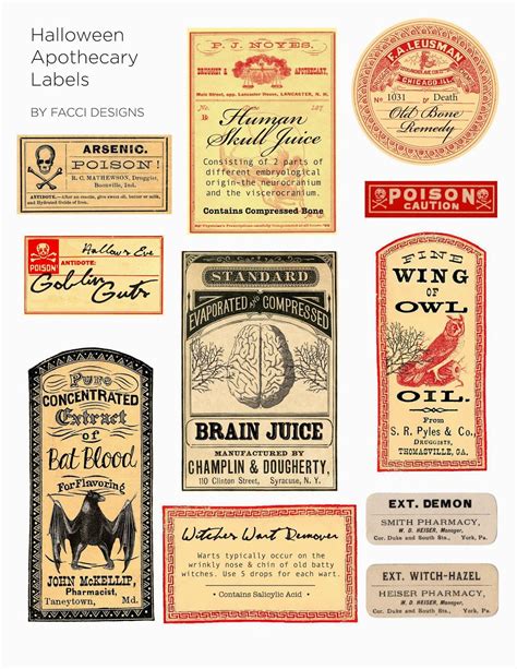 apothecary labels  printable