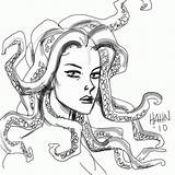Coloring Medusa Pages Kids Head sketch template