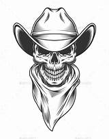 Cowboy Skull Drawing Evil Drawings Paintingvalley sketch template