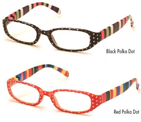 cute fashion reading glasses with technicolor dots and stripes fashion
